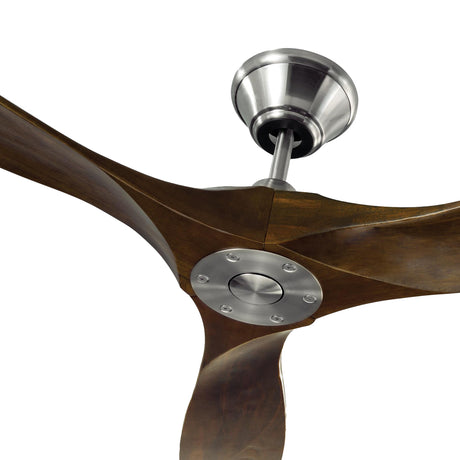 Egret Ceiling Fan 60", Walnut Wood and Brushed Steel