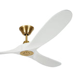 Egret Ceiling Fan 60", Matte White Oak and Modern Brass
