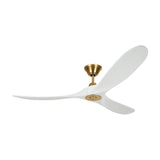 Egret Ceiling Fan 60", Matte White Oak and Modern Brass