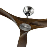 Egret Ceiling Fan 70", Walnut Wood and Brushed Steel