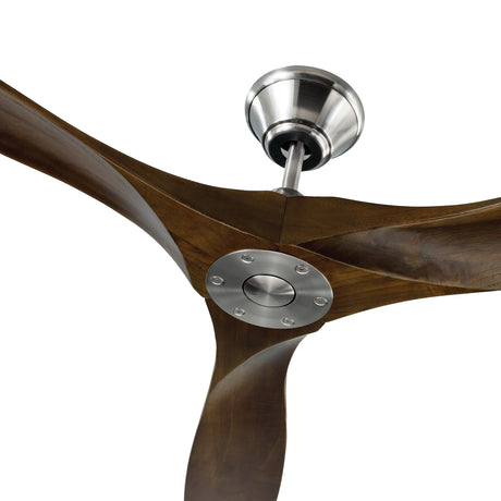 Egret Ceiling Fan 70", Walnut Wood and Brushed Steel