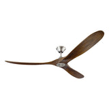 Egret Ceiling Fan 70", Walnut Wood and Brushed Steel