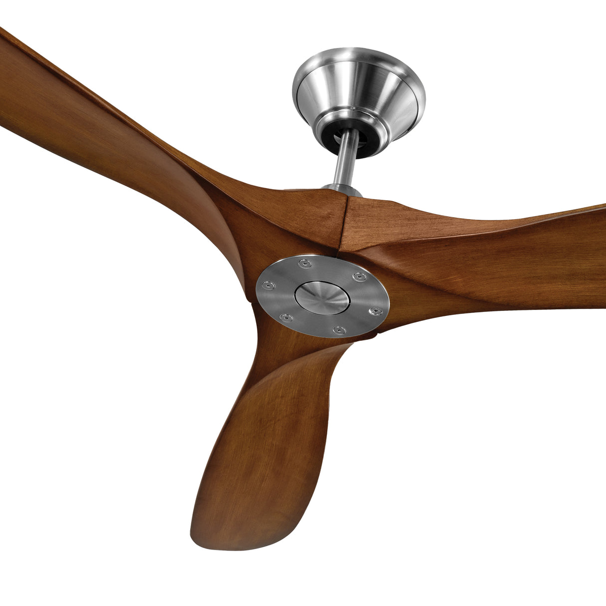Egret Ceiling Fan 70", Koa Wood and Brushed Steel