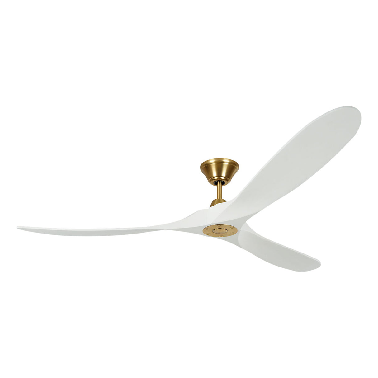 Egret Ceiling Fan 70", Matte White Oak and Modern Brass