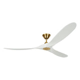 Egret Ceiling Fan 70", Matte White Oak and Modern Brass