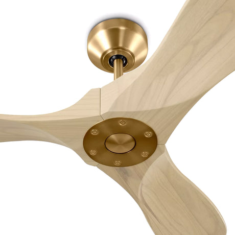 Egret Ceiling Fan 44", Whitewash Oak and Modern Brass