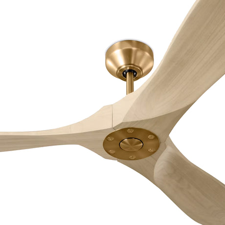 Egret Ceiling Fan 60", Whitewash Oak and Modern Brass