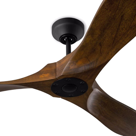 Egret Ceiling Fan 52", Walnut Wood and Matte Black