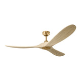 Egret Smart Ceiling Fan 60", Whitewash Oak and Modern Brass