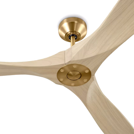 Egret Ceiling Fan 70", Whitewash Oak and Modern Brass