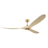 Egret Smart Ceiling Fan 70", Whitewash Oak and Modern Brass