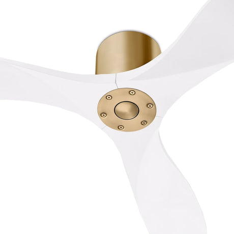 Eider Ceiling Fan 52", Matte White Oak and Modern Brass