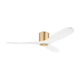 Eider Smart Ceiling Fan 52", Matte White Oak and Modern Brass