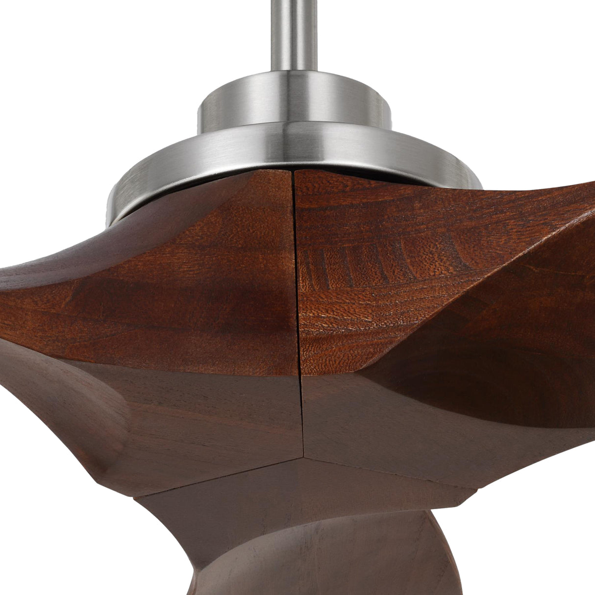 Heron Smart Ceiling Fan 52", Walnut Wood and Brushed Steel