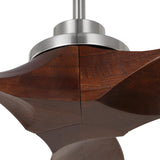 Heron Smart Ceiling Fan 52", Walnut Wood and Brushed Steel