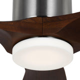 Harrier LED Smart Ceiling Fan 52", Walnut Wood and Brushed Steel