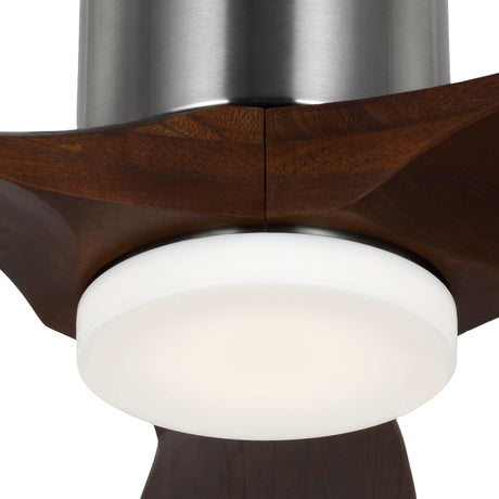 Harrier LED Smart Ceiling Fan 52", Walnut Wood and Brushed Steel