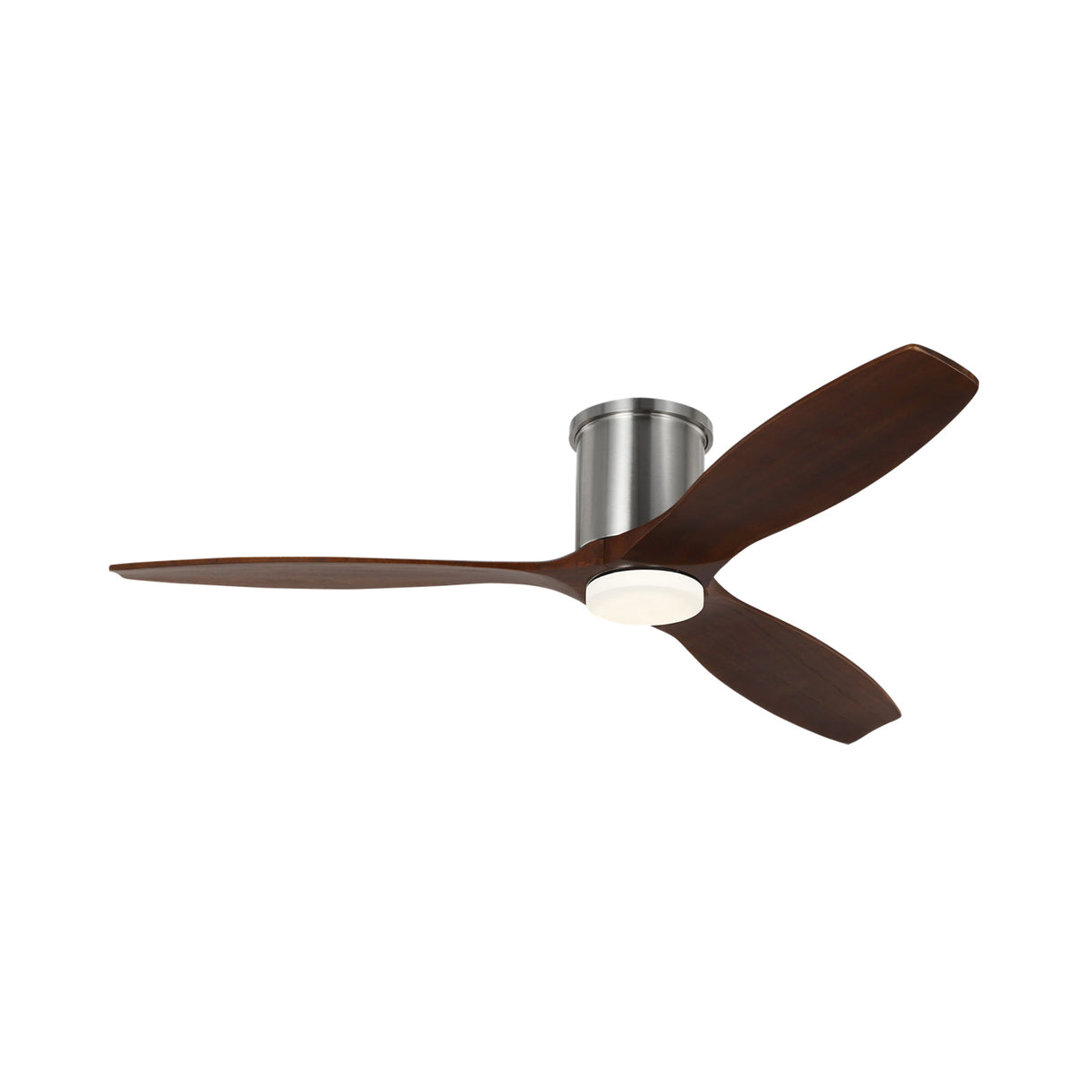 Harrier LED Smart Ceiling Fan 52", Walnut Wood and Brushed Steel