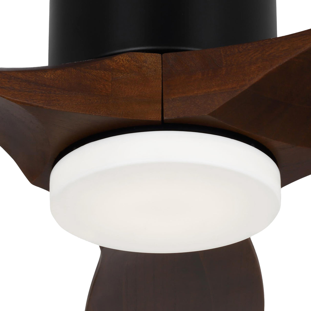 Harrier LED Smart Ceiling Fan 52", Walnut Wood and Matte Black