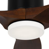 Harrier LED Smart Ceiling Fan 52", Walnut Wood and Matte Black