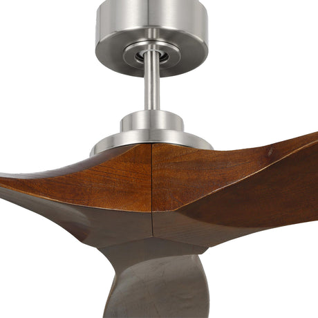 Heron Smart Ceiling Fan 60", Walnut Wood and Brushed Steel