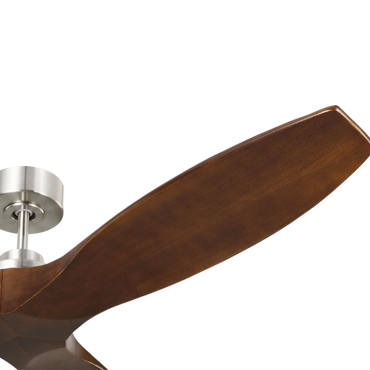 Heron Smart Ceiling Fan 60", Walnut Wood and Brushed Steel