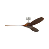 Heron Smart Ceiling Fan 60", Walnut Wood and Brushed Steel
