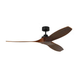 Heron Smart Ceiling Fan 60", Walnut Wood and Matte Black