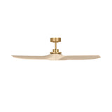 Heron Smart Ceiling Fan 52", Whitewash Oak and Modern Brass