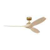 Heron Smart Ceiling Fan 60", Whitewash Oak and Modern Brass