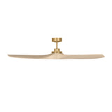 Heron Smart Ceiling Fan 60", Whitewash Oak and Modern Brass