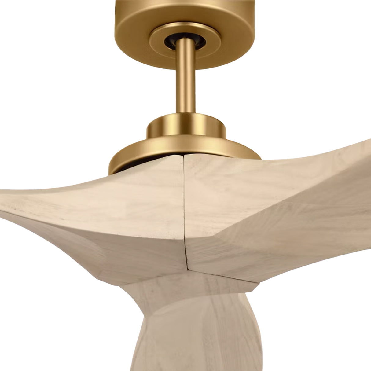 Heron Smart Ceiling Fan 60", Whitewash Oak and Modern Brass