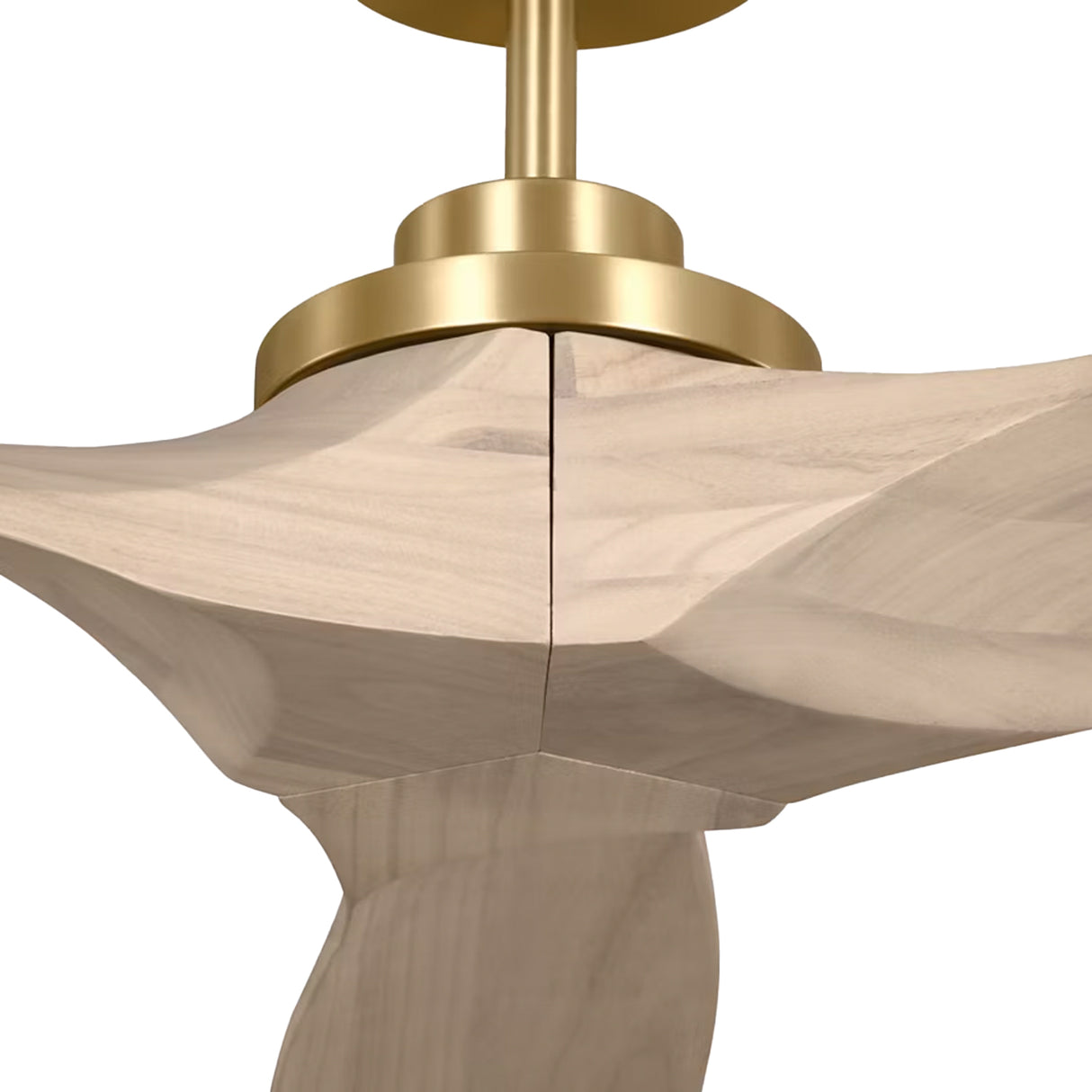 Heron Smart Ceiling Fan 70", Whitewash Oak and Modern Brass