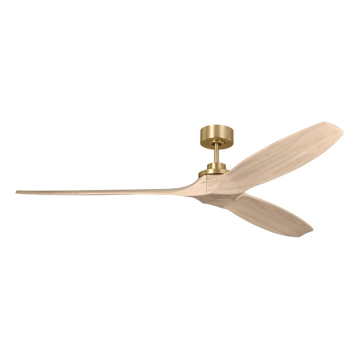 Heron Smart Ceiling Fan 70", Whitewash Oak and Modern Brass
