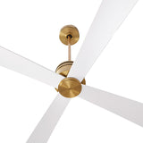 Sora Ceiling Fan 56", Antique Rubbed Brass and Matte White