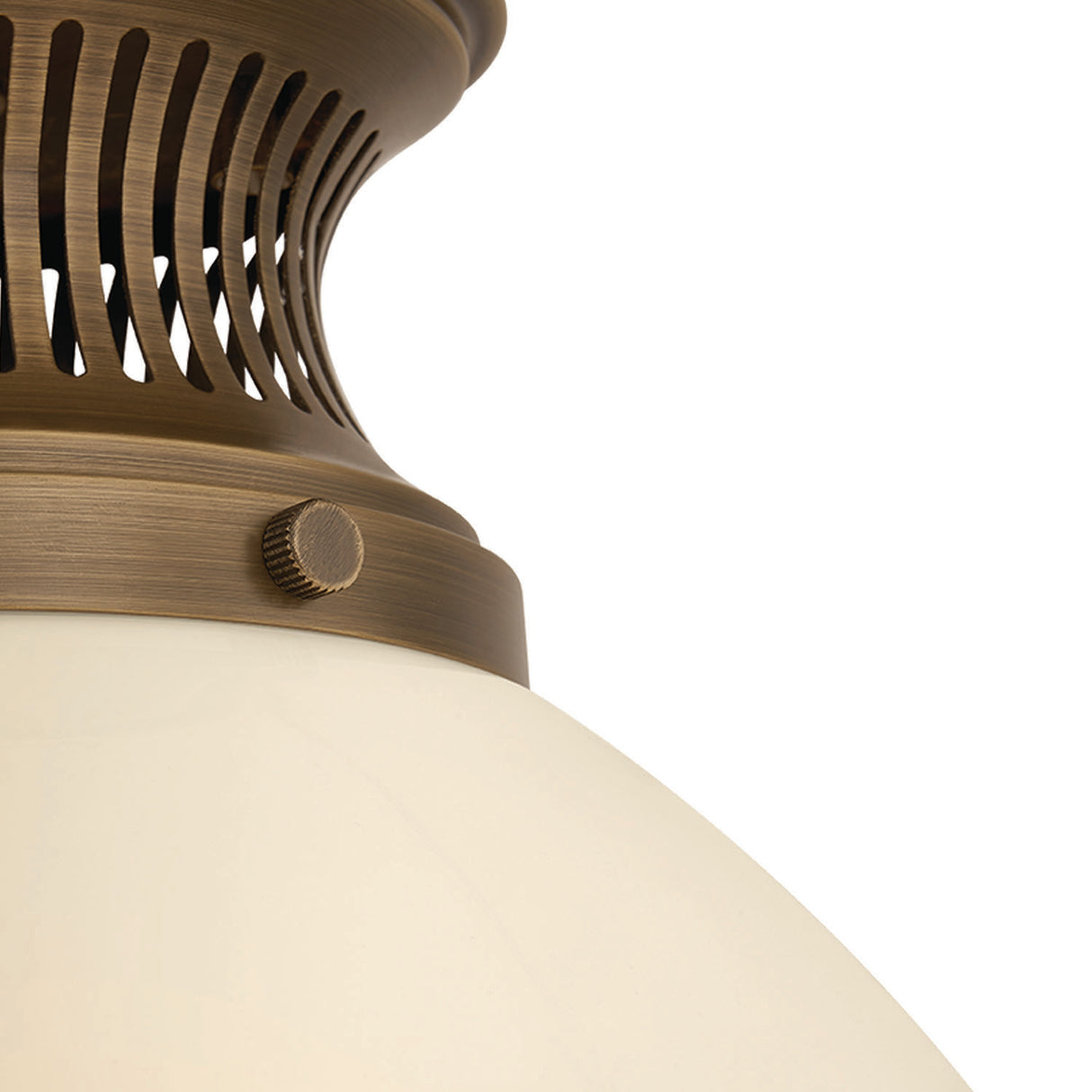 Lennox Small Semi-Flush 12", Vintage Bronze and Milk Glass