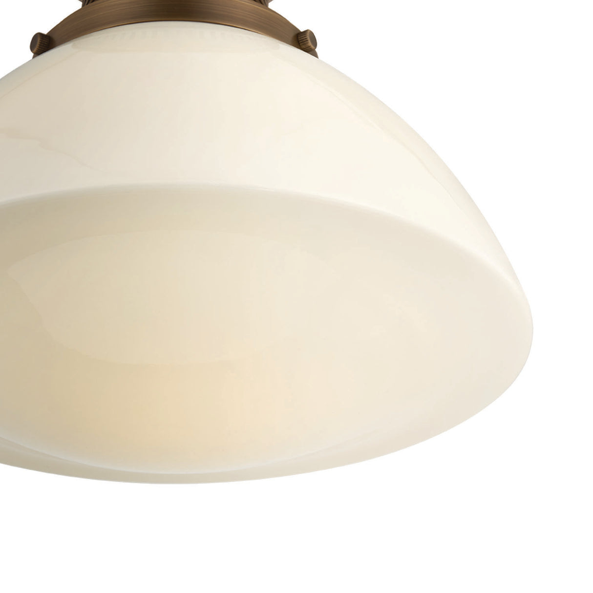 Lennox Small Semi-Flush 12", Vintage Bronze and Milk Glass