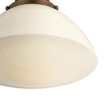 Lennox Small Semi-Flush 12", Vintage Bronze and Milk Glass
