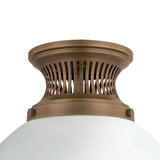 Lennox Small Semi-Flush 12", Vintage Bronze and Milk Glass