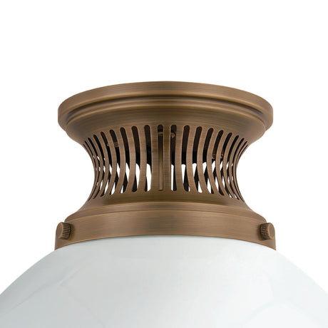 Lennox Small Semi-Flush 12", Vintage Bronze and Milk Glass