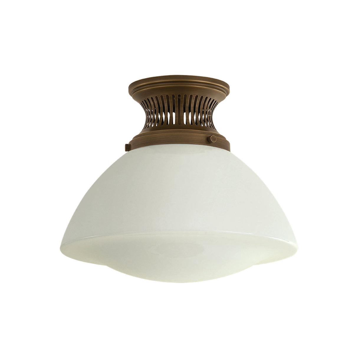 Lennox Small Semi-Flush 12", Vintage Bronze and Milk Glass