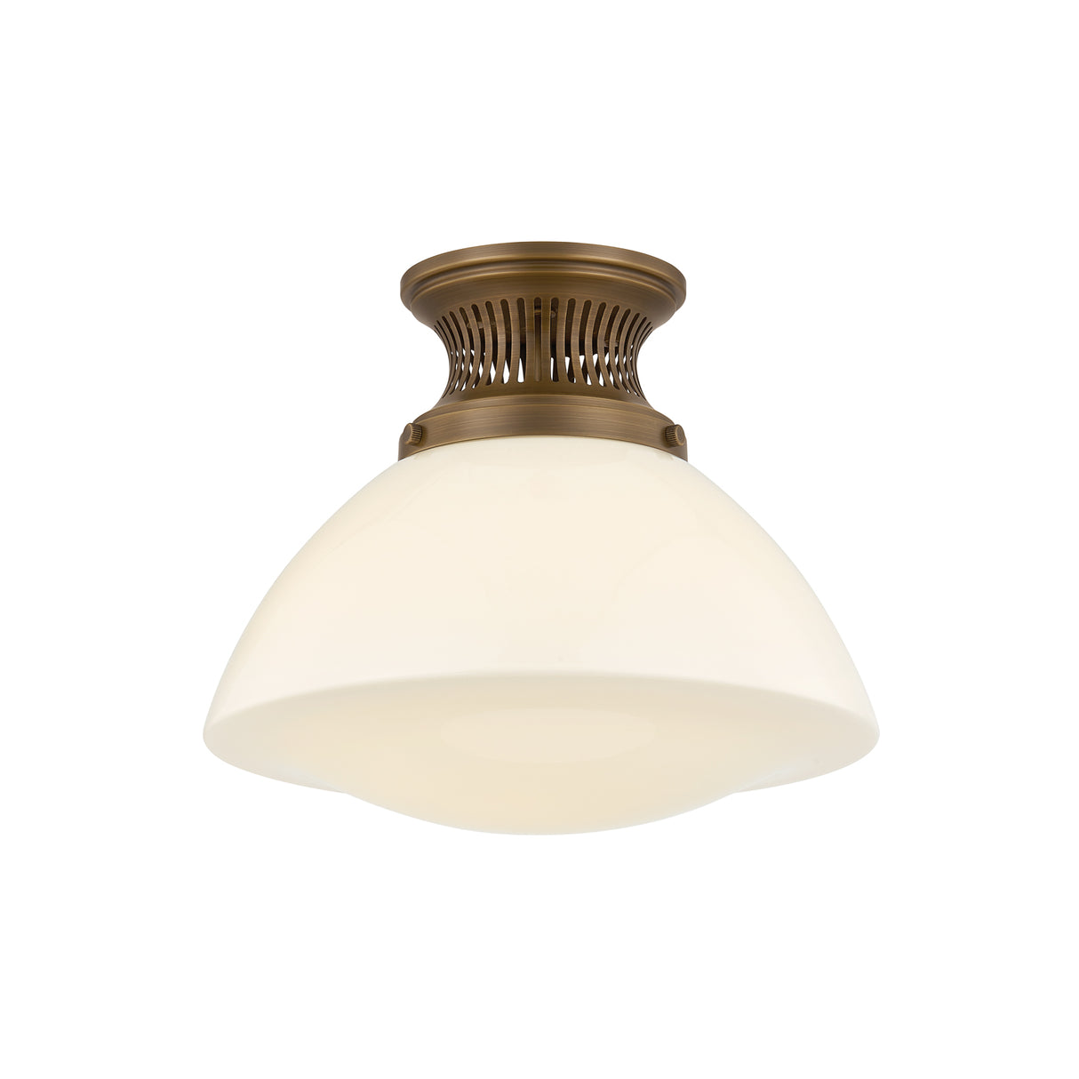 Lennox Small Semi-Flush 12", Vintage Bronze and Milk Glass