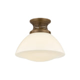 Lennox Small Semi-Flush 12", Vintage Bronze and Milk Glass
