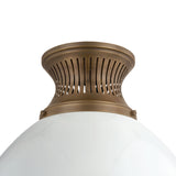 Lennox Medium Semi-Flush 16", Vintage Bronze and Milk Glass