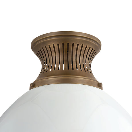 Lennox Medium Semi-Flush 16", Vintage Bronze and Milk Glass
