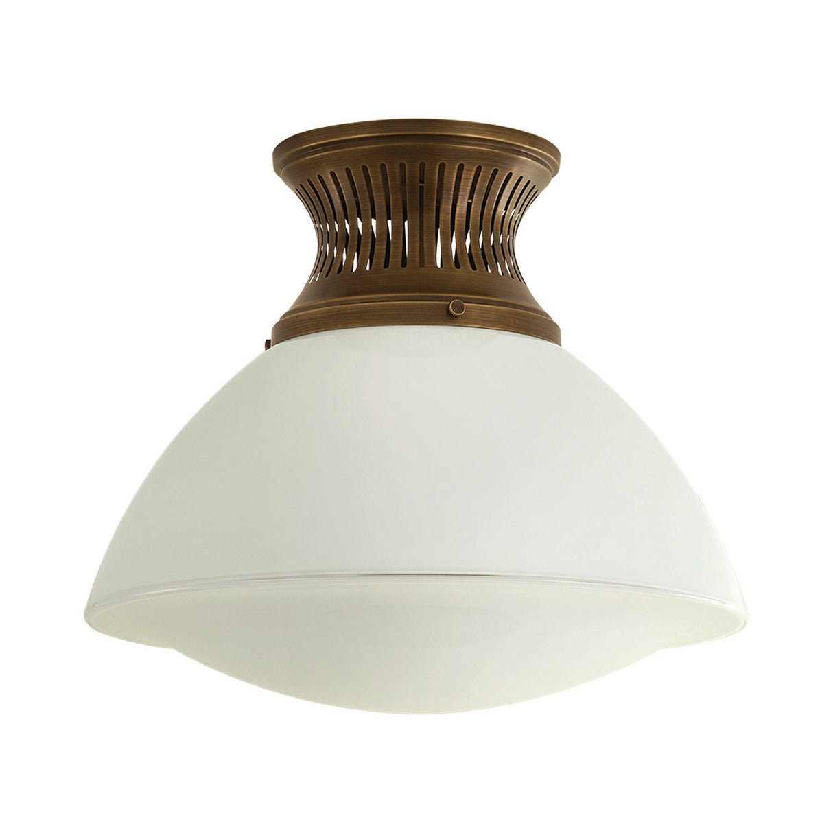 Lennox Medium Semi-Flush 16", Vintage Bronze and Milk Glass