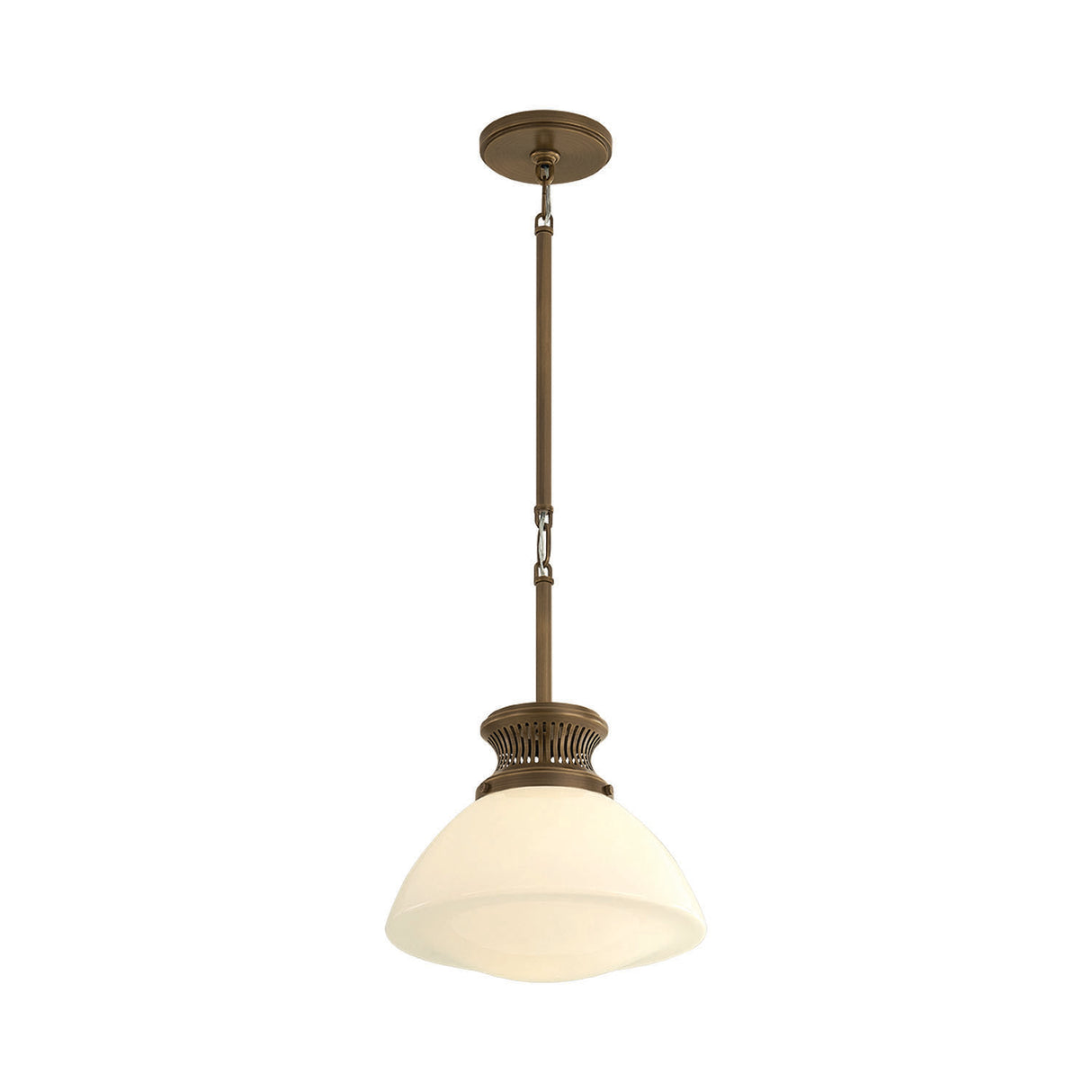 Lennox Small Pendant 12", Vintage Bronze and Milk Glass