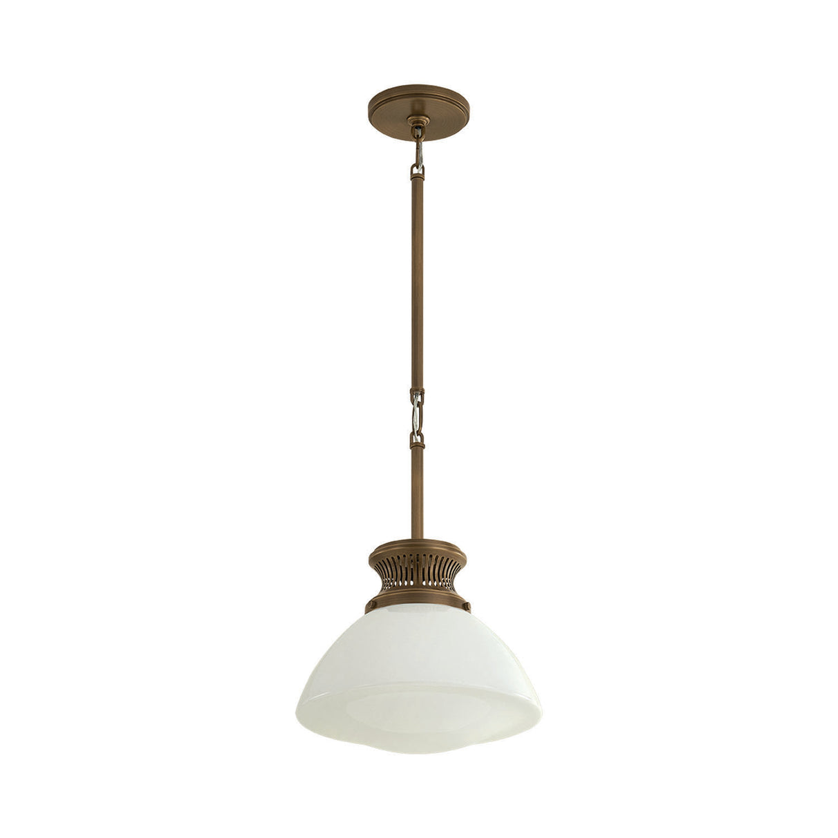 Lennox Small Pendant 12", Vintage Bronze and Milk Glass