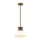 Lennox Small Pendant 12", Vintage Bronze and Milk Glass