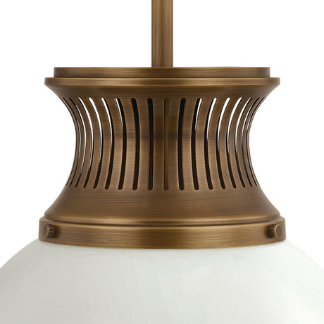 Lennox Medium Pendant 16", Vintage Bronze and Milk Glass